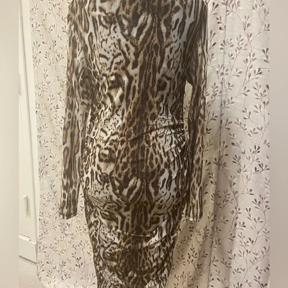 INC International Concepts - Leopard-Print Mesh Dress (NWT) - Picture 3 of 7